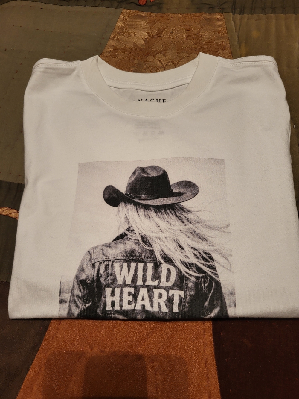 Panache White Graphic Tee with Black Photo Print